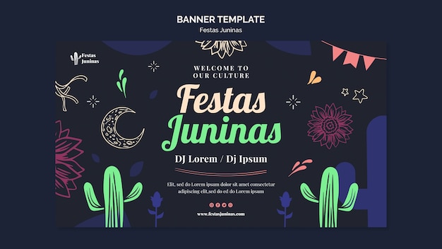 Modèle De Bannière Festas Juninas Design Plat