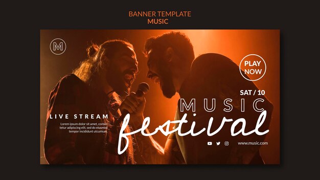 Modèle de bannière de festival de musique