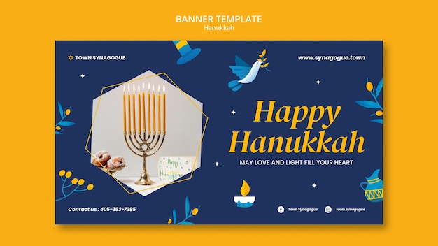 PSD gratuit modèle de bannière festive de hanoucca