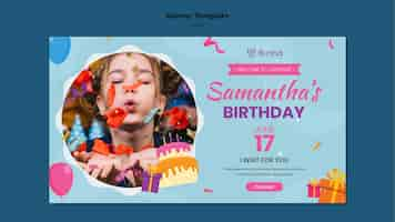 PSD gratuit modèle de bannière de fête d'anniversaire enfant