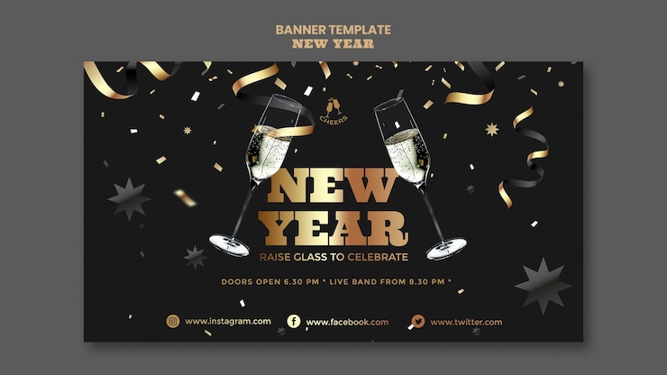 PSD gratuit modèle de bannière de fête de bonne année