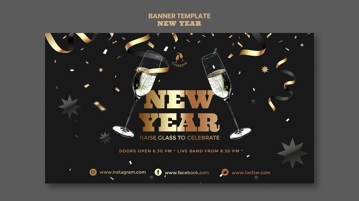 PSD gratuit modèle de bannière de fête de bonne année