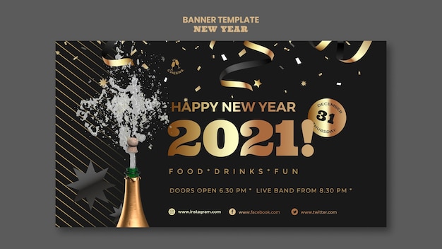 Modèle de bannière de fête de bonne année