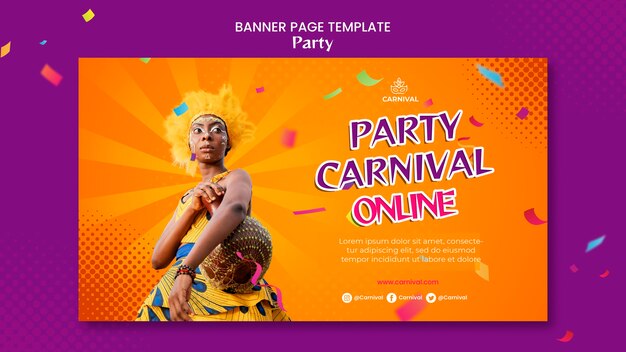 Modèle de bannière de fête de carnaval