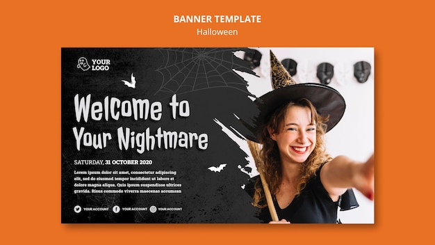 PSD gratuit modèle de bannière de fête d'halloween