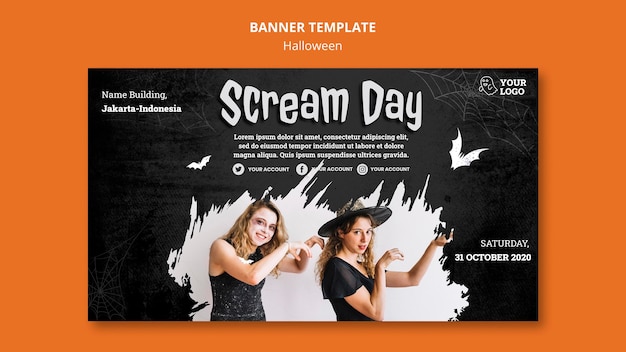 PSD gratuit modèle de bannière de fête d'halloween