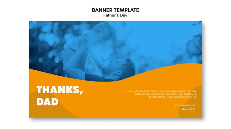 PSD gratuit modèle de bannière de fête des pères coloré