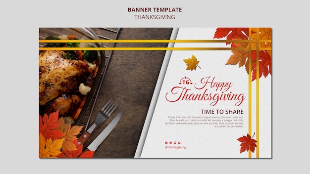 PSD gratuit modèle de bannière de fête de thanksgiving