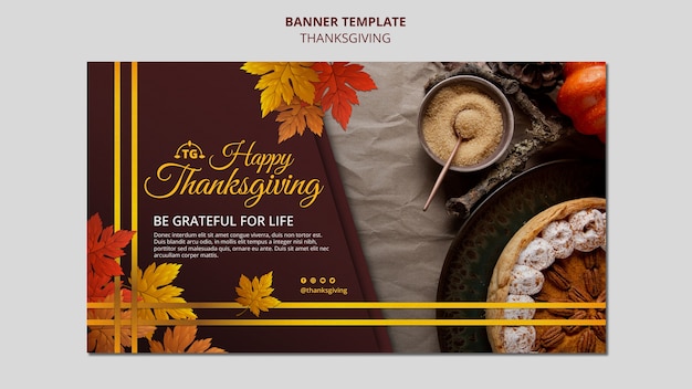 PSD gratuit modèle de bannière de fête de thanksgiving