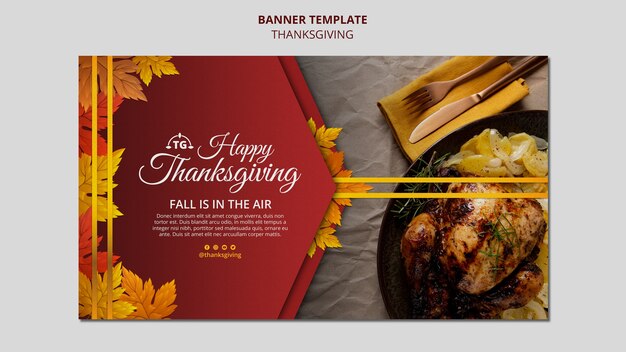 Modèle de bannière de fête de Thanksgiving