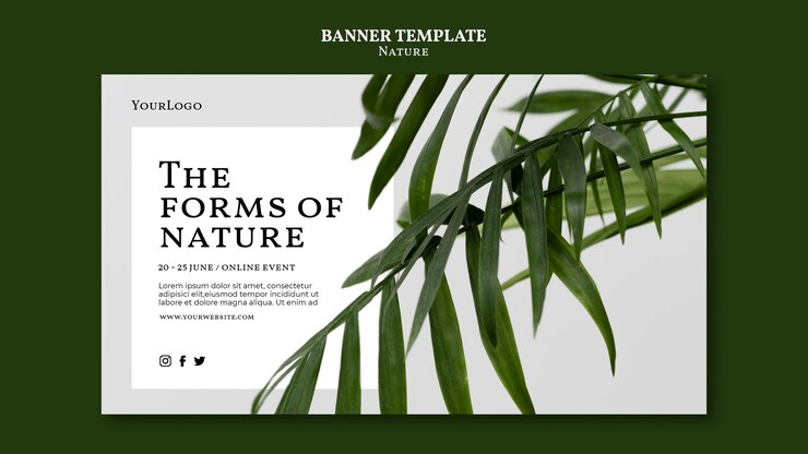 PSD gratuit modèle de bannière de formes de nature