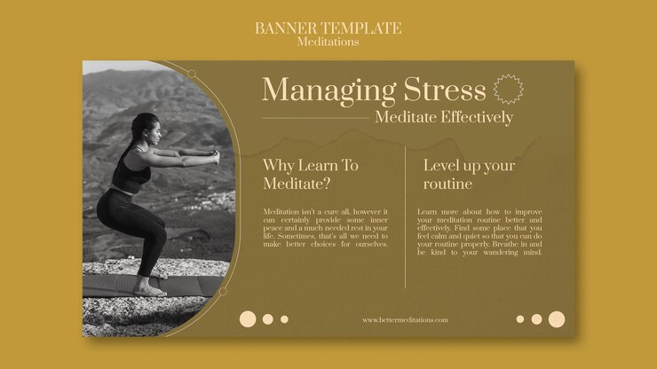 PSD gratuit modèle de bannière de gestion du stress