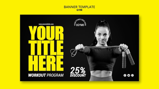 PSD gratuit modèle de bannière de gym