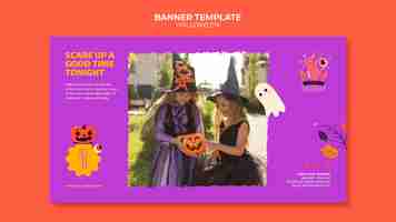 PSD gratuit modèle de bannière halloween avec photo