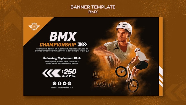 PSD gratuit modèle de bannière horizontale bmx