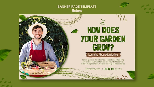 Modèle De Bannière Horizontale De Conseils De Jardinage