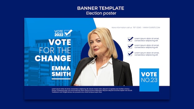 PSD gratuit modèle de bannière horizontale électorale et politique