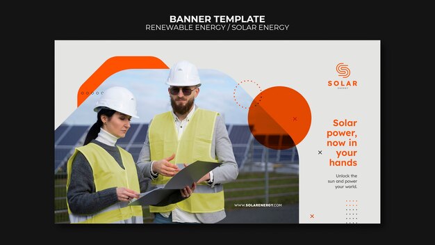 Modèle de bannière horizontale d'énergie renouvelable et durable