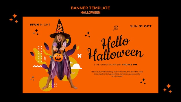 PSD gratuit modèle de bannière horizontale halloween