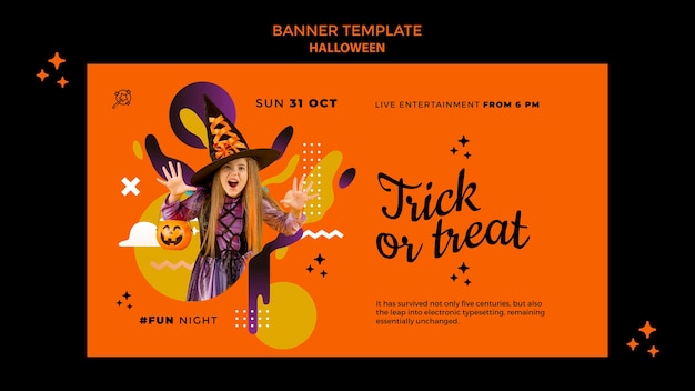 PSD gratuit modèle de bannière horizontale halloween