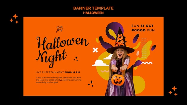 PSD gratuit modèle de bannière horizontale halloween