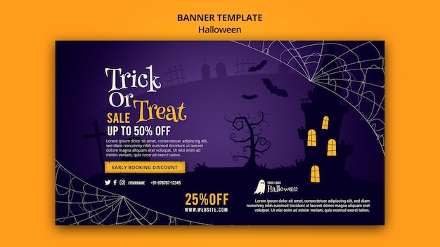 PSD gratuit modèle de bannière horizontale halloween