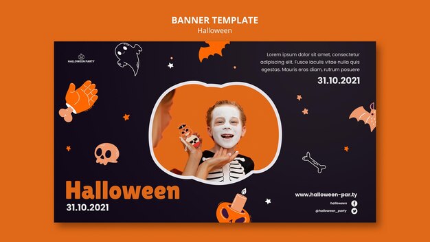Modèle de bannière horizontale Halloween