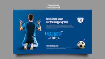 PSD gratuit modèle de bannière horizontale de jeu de football dégradé