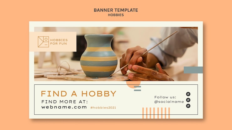 PSD gratuit modèle de bannière horizontale de loisirs minimalistes