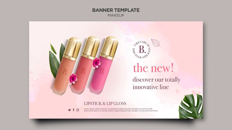PSD gratuit modèle de bannière horizontale de maquillage