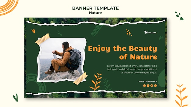 PSD gratuit modèle de bannière horizontale nature