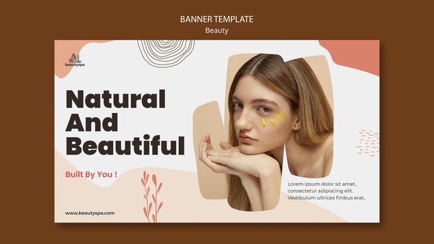 Modèle de bannière horizontale naturelle et beauté