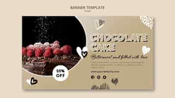 PSD gratuit modèle de bannière horizontale pour bonbons au chocolat