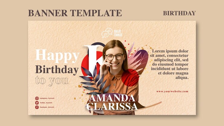 PSD gratuit modèle de bannière horizontale pour la célébration d'anniversaire d'anniversaire