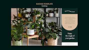 PSD gratuit modèle de bannière horizontale pour la culture de plantes d'intérieur