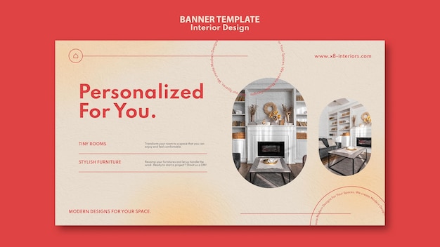 PSD gratuit modèle de bannière horizontale pour la décoration intérieure