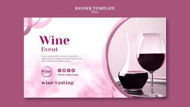 PSD gratuit modèle de bannière horizontale pour la dégustation de vin