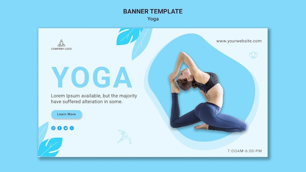 PSD gratuit modèle de bannière horizontale pour l'exercice de yoga