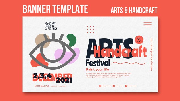 Modèle de bannière horizontale pour le festival des arts et métiers