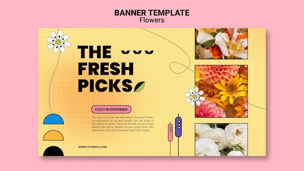 PSD gratuit modèle de bannière horizontale pour fleuriste