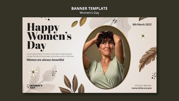 PSD gratuit modèle de bannière horizontale pour la journée internationale de la femme