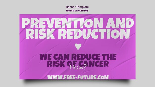 Modèle de bannière horizontale pour la journée mondiale du cancer
