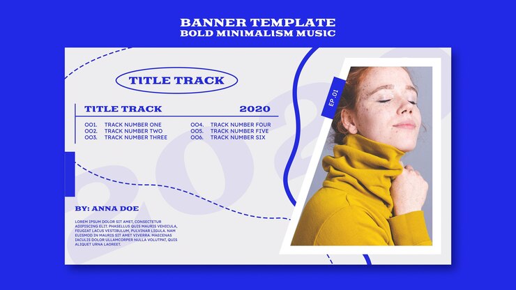 PSD gratuit modèle de bannière horizontale pour musicien
