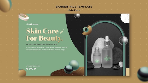 PSD gratuit modèle de bannière horizontale pour les produits de soins de la peau