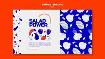 PSD gratuit modèle de bannière horizontale pour la puissance de la salade