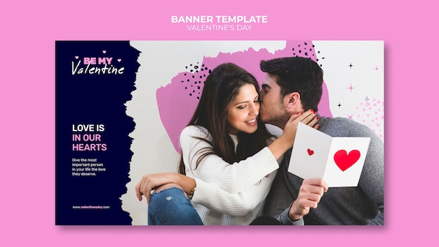 Modèle De Bannière Horizontale Pour La Saint-valentin