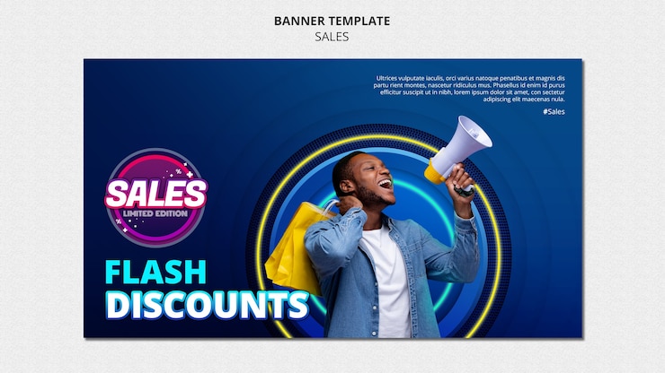 PSD gratuit modèle de bannière horizontale pour les ventes