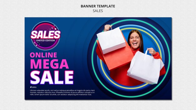 Modèle de bannière horizontale pour les ventes