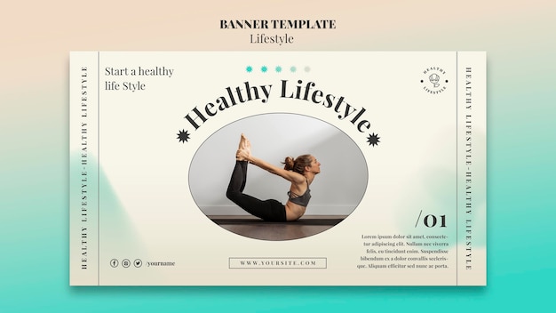 PSD gratuit modèle de bannière horizontale de yoga