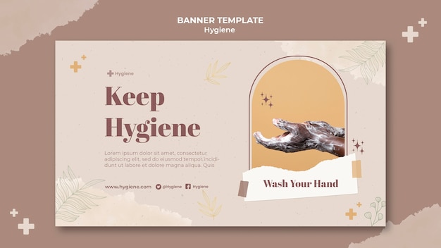 PSD gratuit modèle de bannière d'hygiène design plat